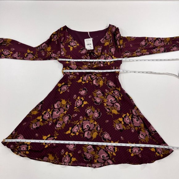Free People Women's Dress 12 Morning Light Mini Floral Dress Purple 12 - Picture 7 of 9